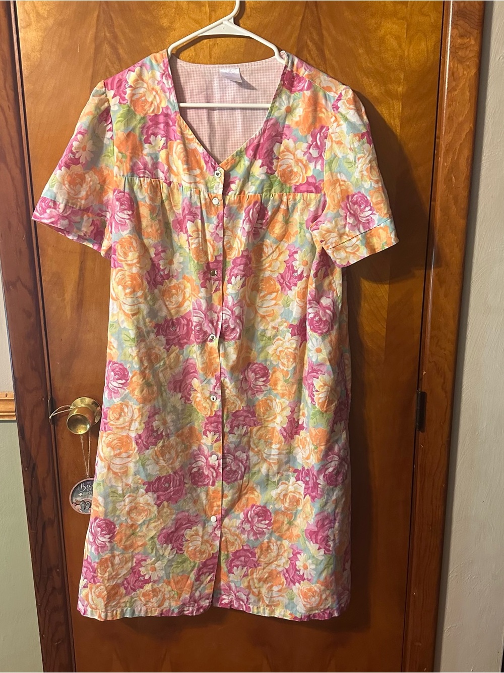Secret treasures Floral Button-Front Women’s rob/pajama in Pink & Peach
